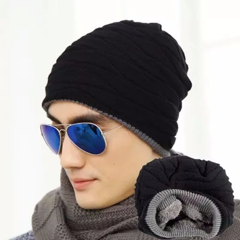 

Beanie for Winter Warm Hats & Caps Men Stocking Hat Beanies stripe Knitted Hiphop Hat male Female Warm wool Cap Gorro Bone