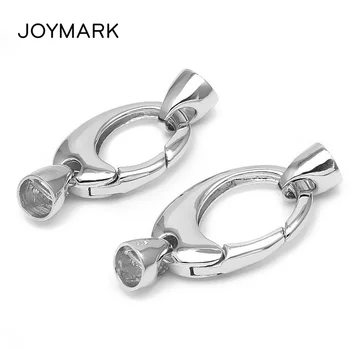 

13x30.5mm 15x33.5mm Two Sizes 925 Sterling Silver End Caps Spring Clasps Connectors DIY Fine Jewelry Accessories SC-CZ084