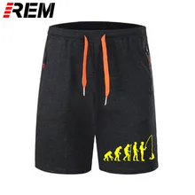 REM, летний больших размеров, брендовые короткие штаны, мужской, с круглым воротником, короткие, из ткани, модные, Evolution Fish, трусики