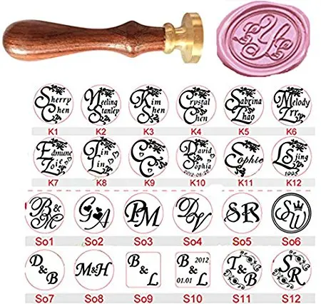 

Custom Made 128 Styles Personalized Design Letters Name Date Logo Picture Wedding Invitation Wax Seal Sealing Stamp Set