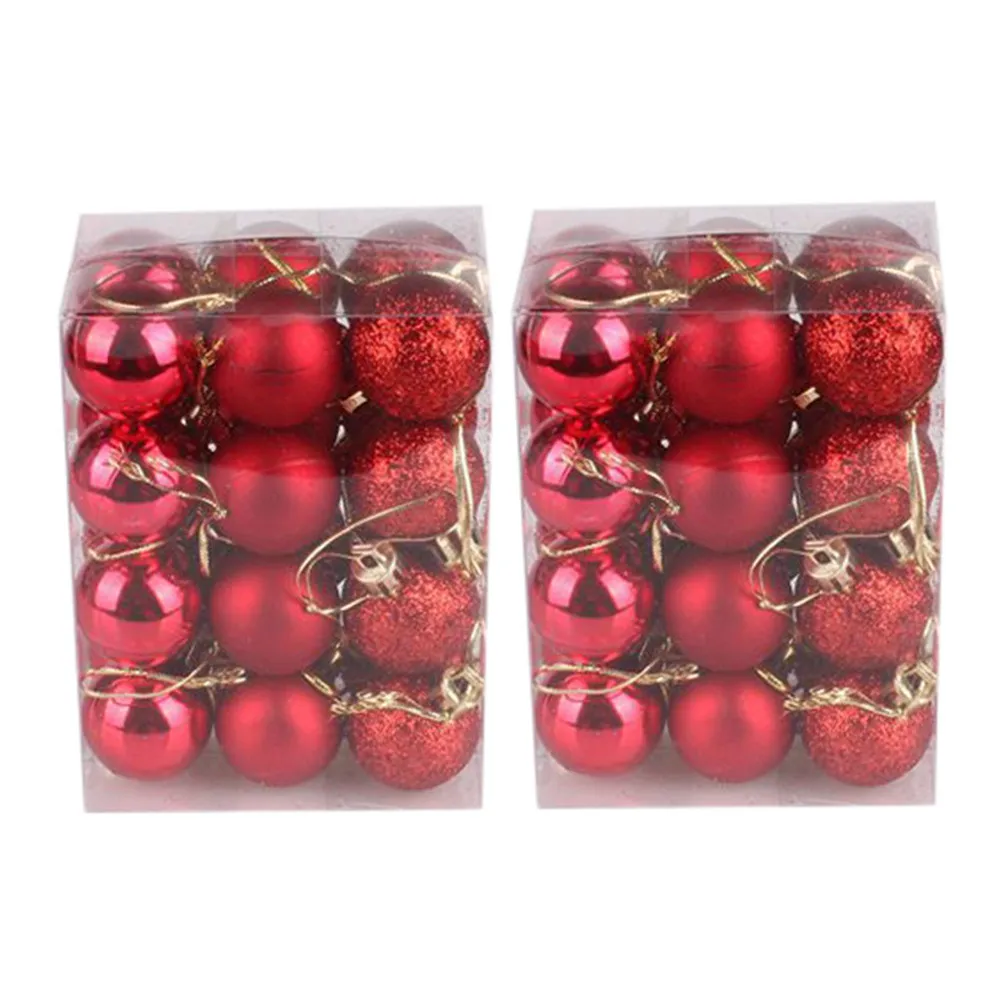 

48Pcs 30mm Christmas Xmas Tree Ball Bauble Hanging Home Party Ornament Decor