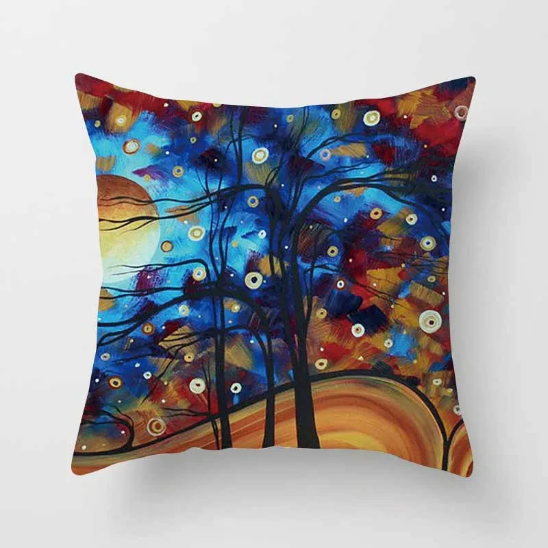 Красивый модный чехол для подушки с изображением деревьев, цвет воды, Креативные фотографии, квадратная наволочка для подушки, размер 45*45 см - Цвет: 14