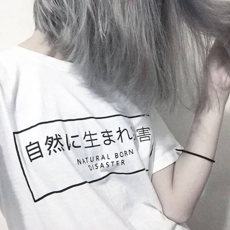 Футболка женская новая природа Born Disaster Harajuku Женская мода японский характер стиль