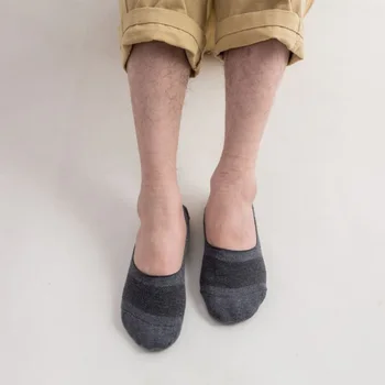 

Summer Men's Solid Color Mesh Socks Shallow Invisible Cotton Thin Boat Socks Silicone Non-slip Breathable Deodorant Socks