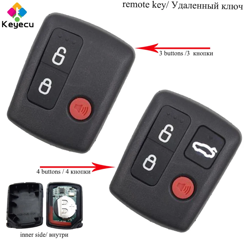 

KEYECU Replacement Square Remote Car Key - 2 1/ 2+1/ 3/ 3 1/ 3+1/ 4 Buttons & 433MHz - FOB for Ford BA BF Falcon Sedan Wagon SX