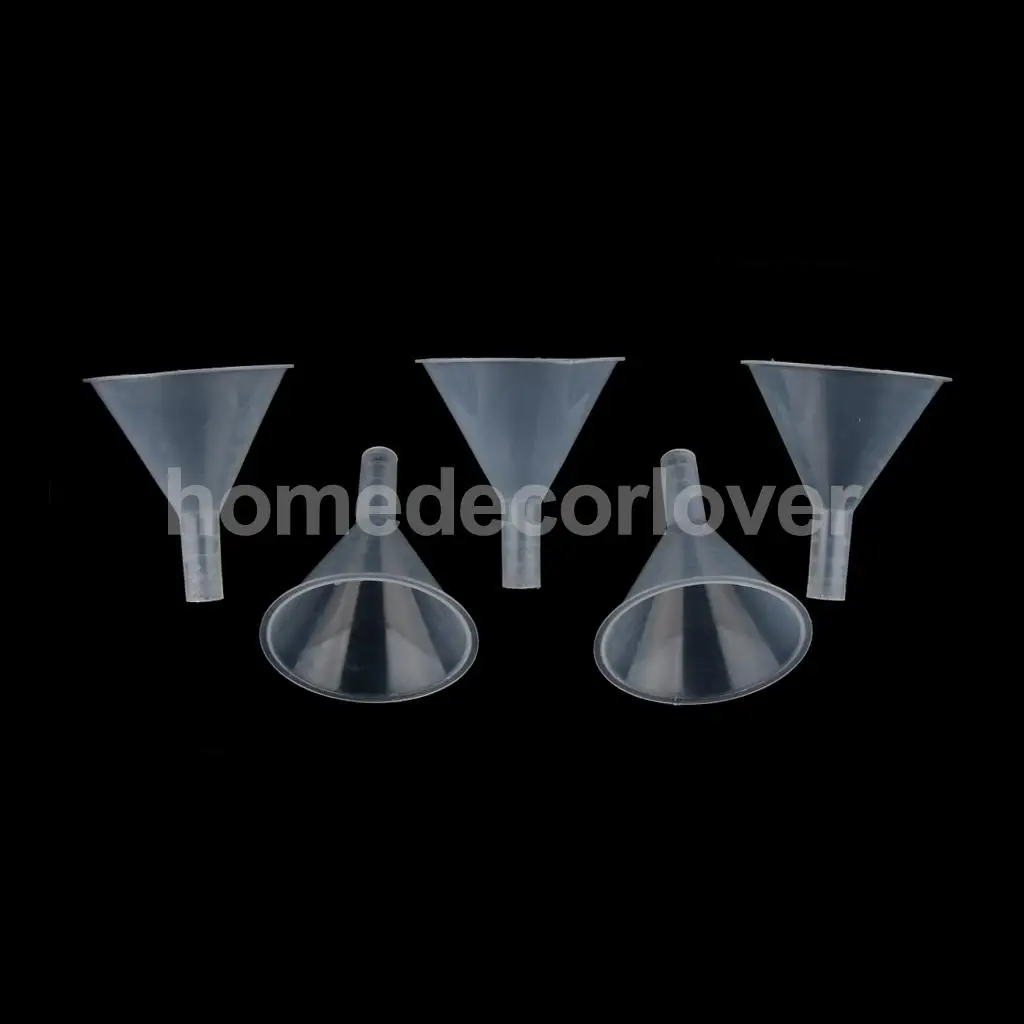 

5pcs 50mm Plastic Short Stem Funnel for Kitchen Laboratory Liquid Transfer