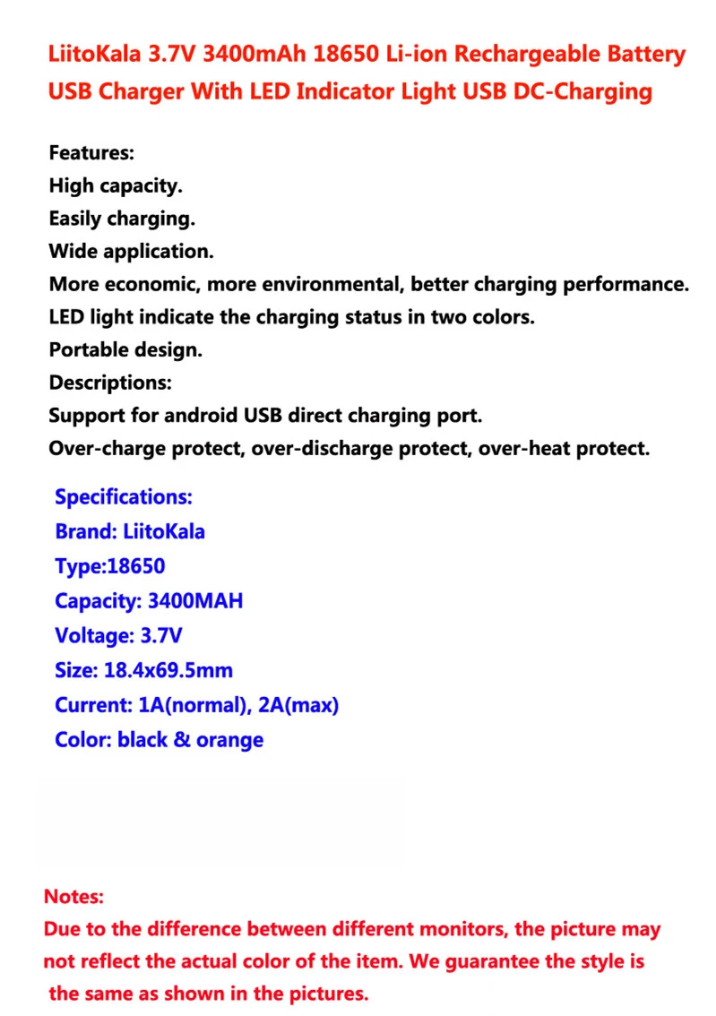 2 шт LiitoKala USB 18650 аккумулятор 3,7 V 18650 3400mAh литий-ионная USB перезаряжаемая батарея со светодиодный индикатор светильник DC-Charging