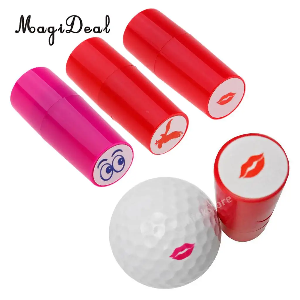 3Pcs Colorfast Quick-dry Golf Ball Stamp Stamper Marker Impression Seal Golfer Golf Fan Gift Golf Club Souvenir Eagle+Eyes+Lip