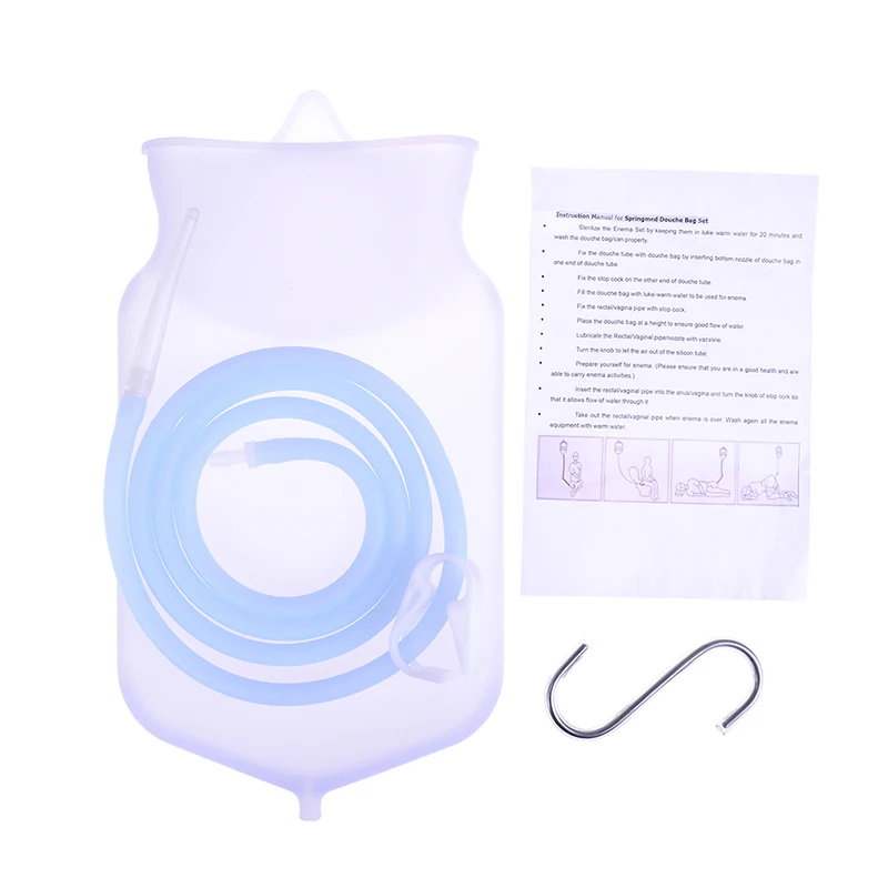 2000 мл сумка для клизмы наборы для очищения толстой кишки с силиконовым шлангом промывка запор здоровье анальный очиститель для вагины моющий комплект для клизмы - Цвет: A