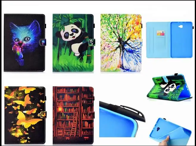 Чехол для Samsung Galaxy Tab A 10,1 T580 T585 SM-T585 T580 качество 3D панда кожаный флип-кейс с подставкой обложка для планшета слот для карт+ подставка для ручек