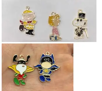 

New 100pcs cartoon anime peanut avengers Batman superman hat dogs BOYS girl Metal Charm Pendants DIY Jewelry Making