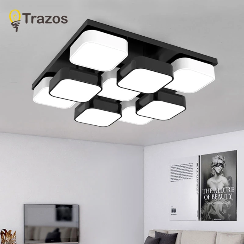 

TRAZOS Remote led ceiling lights Modern for bedroom dimmer ceiling lamps acrylic iron body light fixture for 8-35square meters