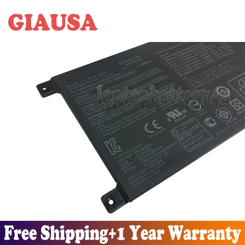 GIAUSA 15,2 V 50Wh B41N1532 Аккумулятор для Asus Q504UA 15," 0B200-02010100 серии