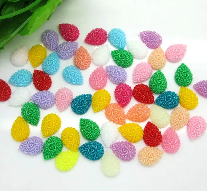 

200Pcs 10x14mm Mixed Water Drop Shape Resin Decoration Crafts Beads Flatback Cabochon Scrapbook DIY Embellishments Accessories