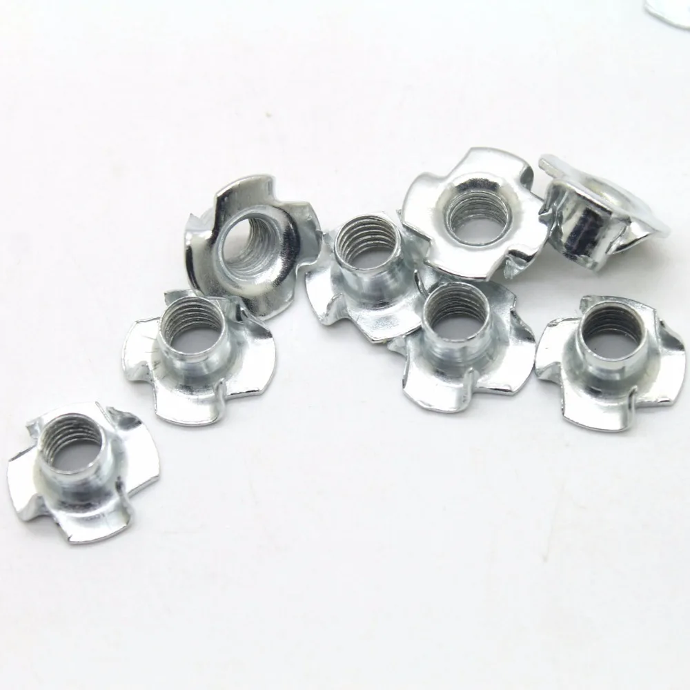 M6-6mm T Nuts For Furniture Blind Inserts Wood Four Pronged Captive