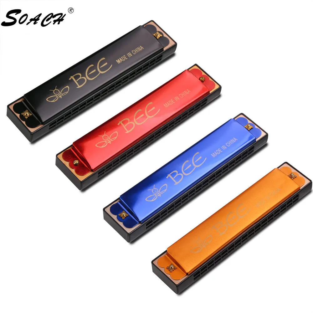 Delicate simple tone quality 4 Color 16 hole Harmonica instrument ...
