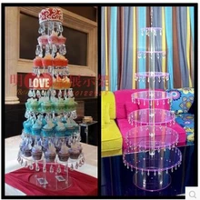 Акриловый более высокий слой 7 круглый поворот сахарный торт Семь слоев фруктов витрина для тортов полка десерт свадьба день рождения