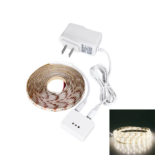Whole Sale US Plug 1 м, 2 м, 3 м, 4 м, 5 м светодиодный светильник под шкаф с датчиком движения, с ручным управлением, с регулируемой яркостью, DC 12 В, DIY светодиодный светильник для кухонного шкафа - Цвет: Whole Sale US Plug