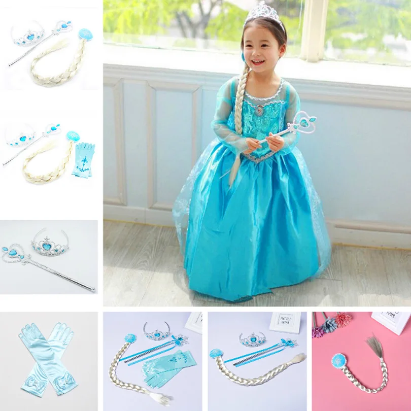

Elsa Dresses For Gilrs Princess Anna Elza Snow Queen Costume Halloween Party Vestidos Fantasia Kids Girl Dress