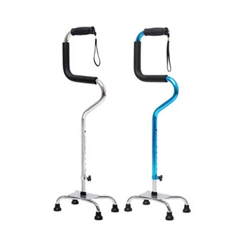 

Elderly 4 feet portable crutch coners cane adjustable medical free standing walking stick
