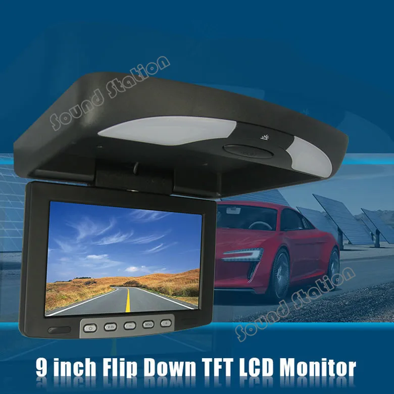 9 Inch Car Flip Down Monitor Overhead Ceiling TFT LCD Car Roof Screen