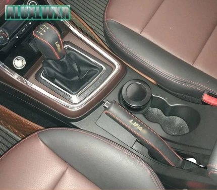 

Automatic to Manual Gear Shift Collars Car Leather Gear Head Shift Knob Cover Handbrake Grip 2016-2018 for Lifan Marveii Myway