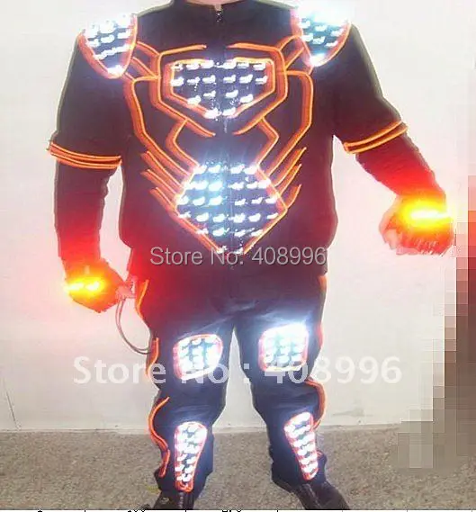 

LED and EL light up robot suit for performance/ glowing clothes /light up robot