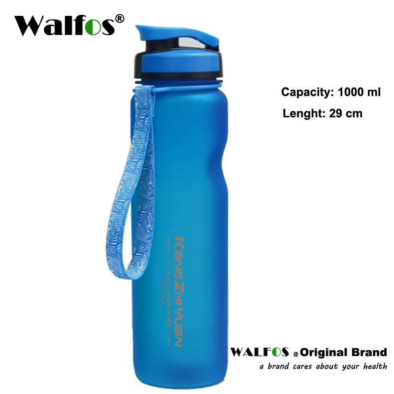 WALFOS Blue WALFOS 1000 мл портативная Спортивная бутылка для воды без BPA бутылки для воды для заварки чая велосипедный шейкер - Цвет: WALFOS Blue