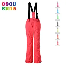 Gsou зимние лыжные штаны для мальчиков и девочек, водонепроницаемые теплые лыжные штаны для сноуборда, уличная одежда для сноуборда, ветрозащитная