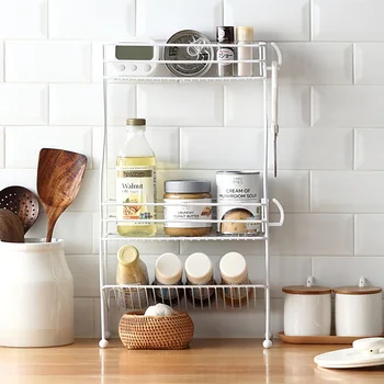 

Bathroom iron shelf double shelf bathroom storage vanity shelf floor LO516409