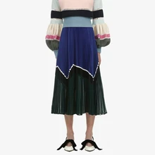 Женские плиссированные юбки с автопортретом, длинные юбки