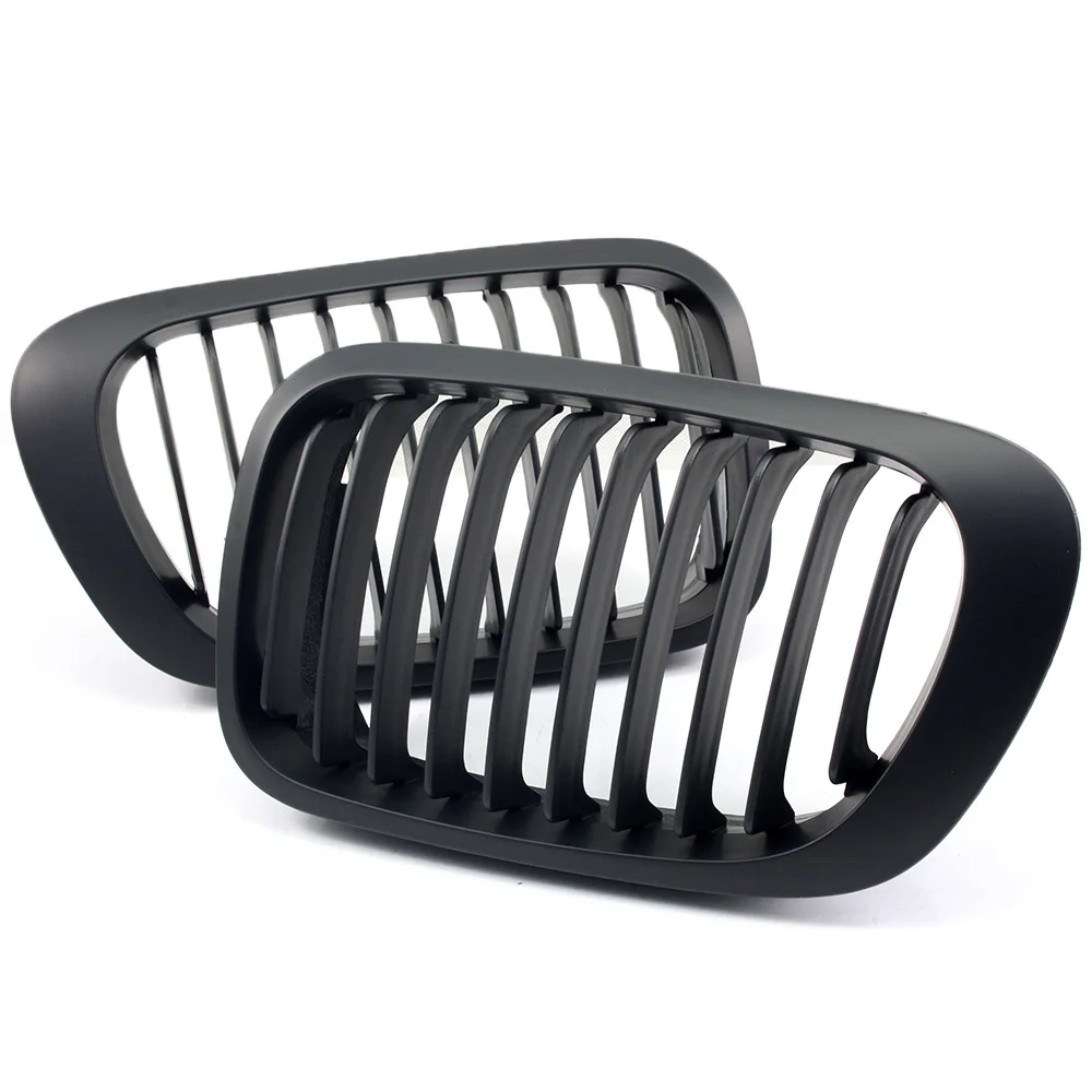 

For BMW E46 2 Door 3 Series M3 1998 1999 2000 2001 Coupe 1Pair Matte Black Front Kidney Grill Grilles D30