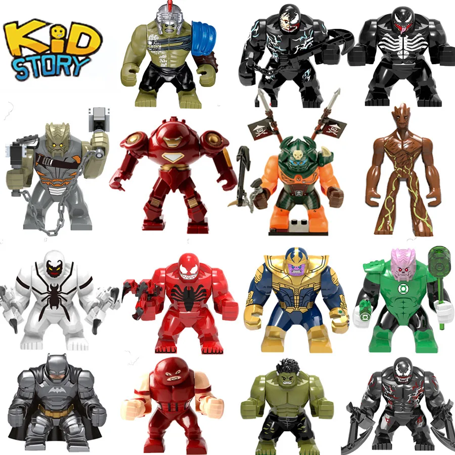 

Big Batman Large Anti Venom Riot Grinch Carnage Green Lantern Groot Goblin Thing Building Block Figures Toy For Children YF30