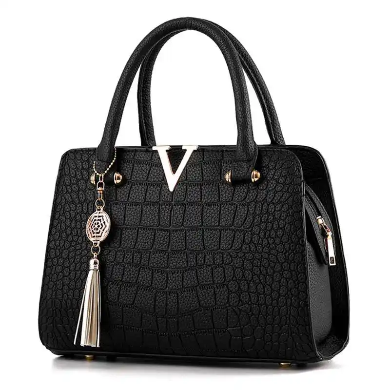 LJL-Модные женские кожаные сумки, сумки через плечо для женщин, женские сумки, сумка-тоут, сумки на плечо - Цвет: Black