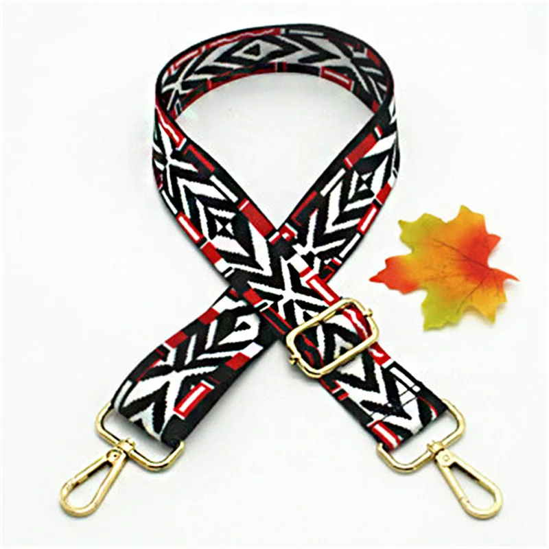 2018 New Handbags Strap Plaid Design National Gold Buckle Canvas Bag Straps New Trendy Easy Holding Shoulder Straps KZ151356