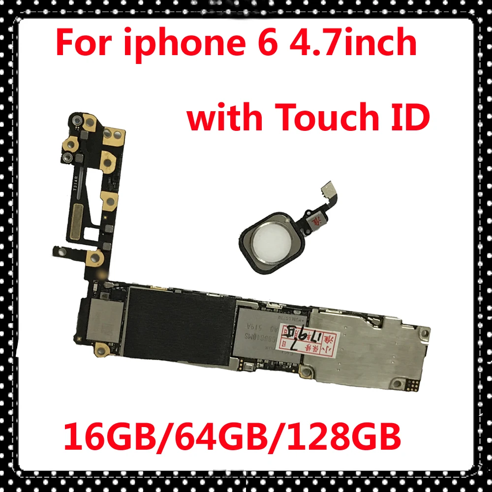 Для iphone 6 16g 64gb 128gb материнская плата с/без touch ID разблокированная материнская плата для iphone 6 IOS системная материнская плата