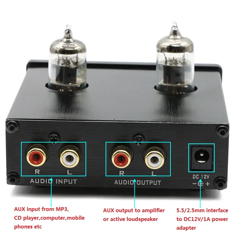 FX-AUDIO трубка-01 мини аудио предусилители ламповый усилитель буфер 6J1 HIFI DAC аудио Предварительный усилитель DC12V/1A красные светодиодные Ламповые лампы