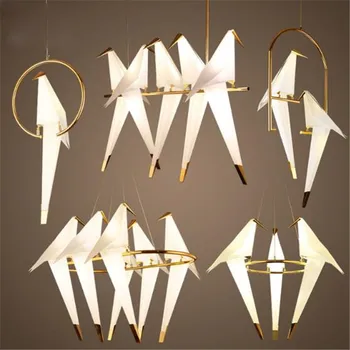 

Moden Designer Birds Pendant Light for Foyer Dining Room Bar Metal PVC Gravity Crane LED Hanging Lamp 110/220V 2320
