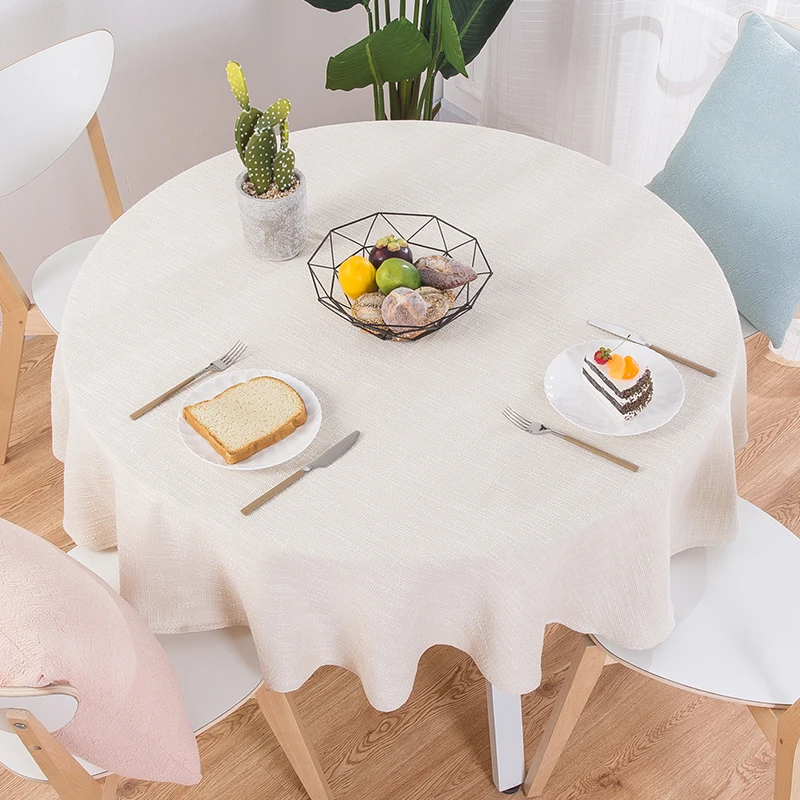  RZCortinas Table Cloth Round Wedding Party Table Cover Cotton Linen Tablecloth Nordic Tea Coffee Ta