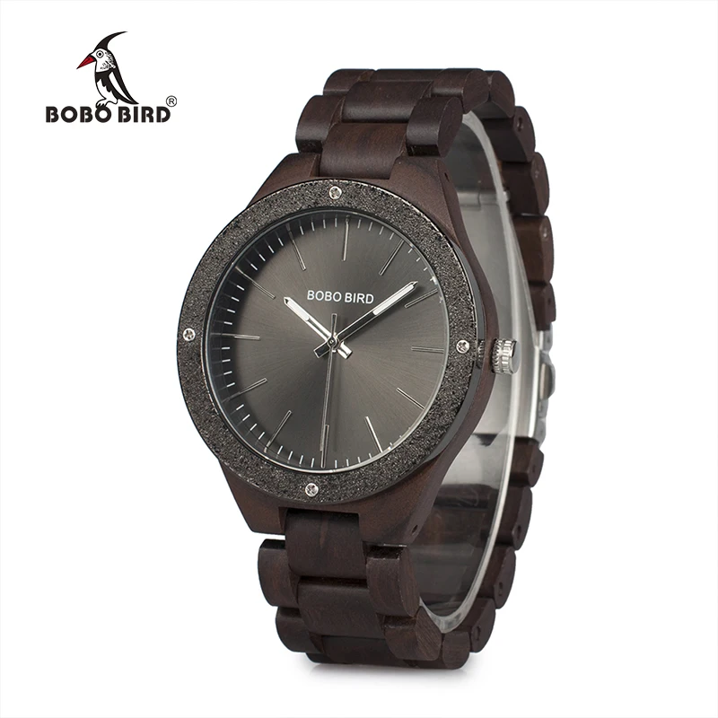 BOBO BIRD Men Watch Bamboo Wooden WristwatchesMale kol saati relojes hombre With Wood Links In Gift Wood Case Custom logo