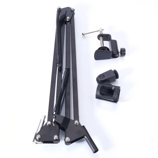 Letike Professional Adjustable Metal Scissor Arm Microphone Stand, Foldable Recording Cantilever Fit for Studios, Broadcasting
