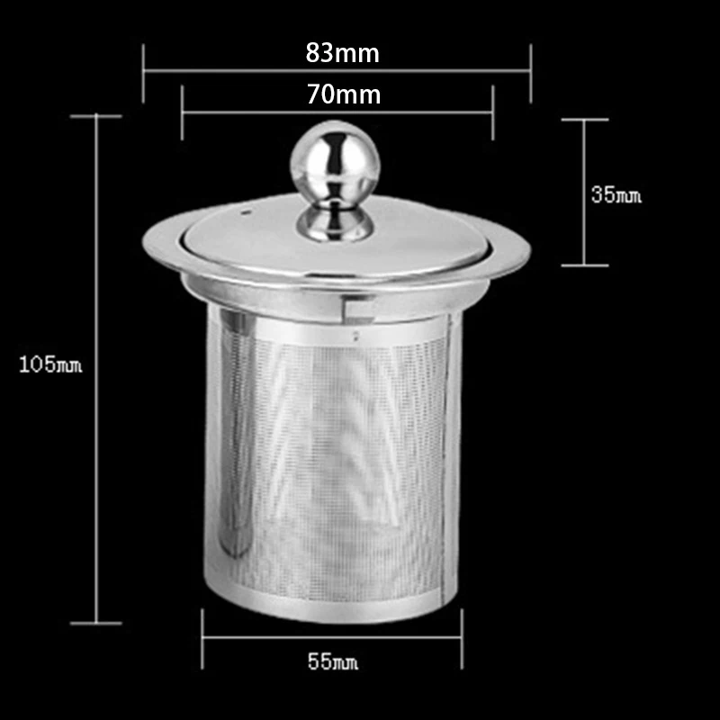 Термостойкая стеклянная чашка-заварник травяной заварочный ситечко для чая, диффузор, корзина для чая, многоразовая Нержавеющая Сталь S/M/L, серебро