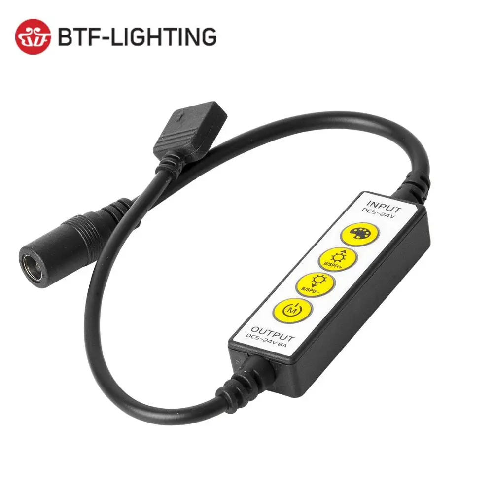 Светодиодный мини контроллер DC5 24V с 4 кнопками 5050 одного цвета/RGB/RGBW/CCT/RGB + CCT