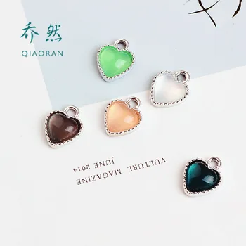

10pcs DIY candy jewelry accessories South Korea bling heart alloy charm for earrings necklace pendant