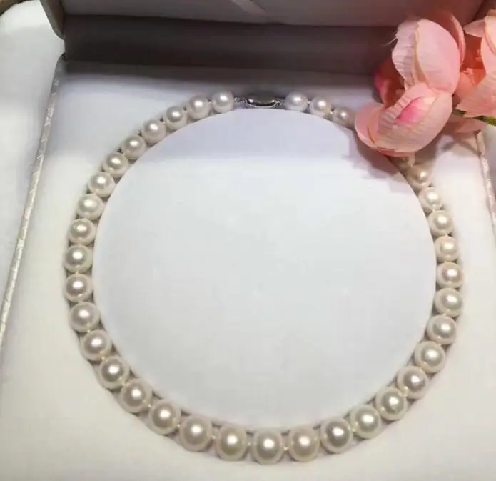 

Wholesale price ^^^18inch New 10-11mm freshwater Natural necklace 925silver