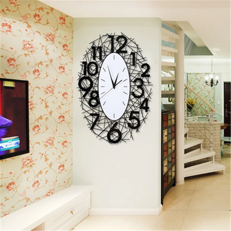 

Big Vintage 3D Wall Clock Modern Design Digital Wall Watch Home Decor for Living Room klokken wandklokken Large Clock Wall