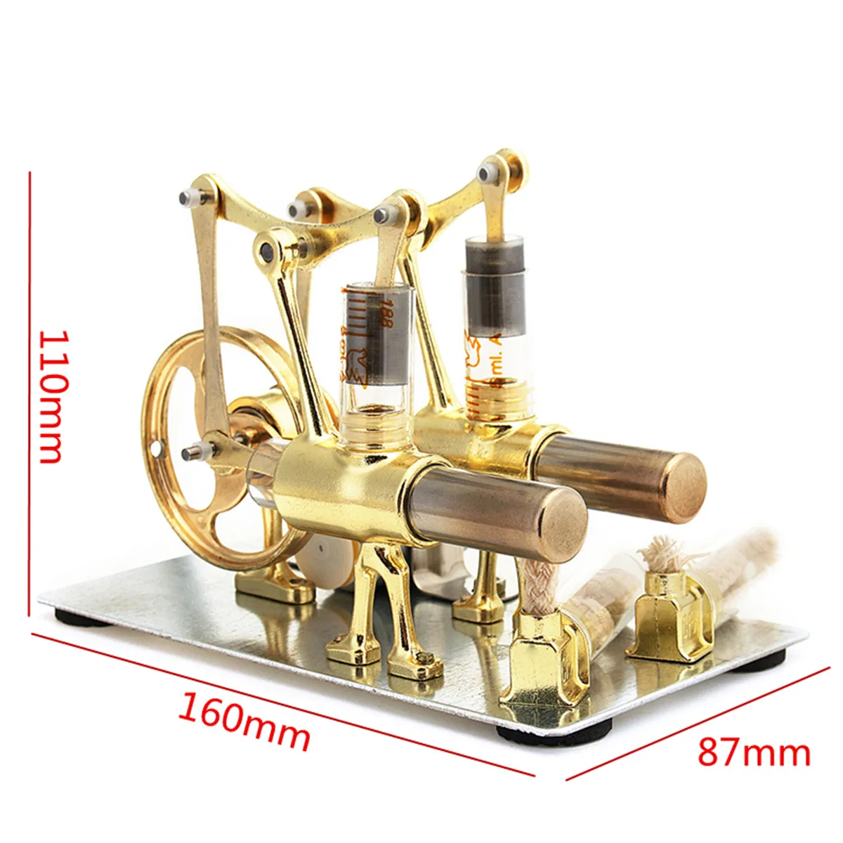 Мини-двигатель Стирлинга Тепловая Паровая образование двухцилиндровый двигатель модель научная электроэнергия игрушка для экспериментов