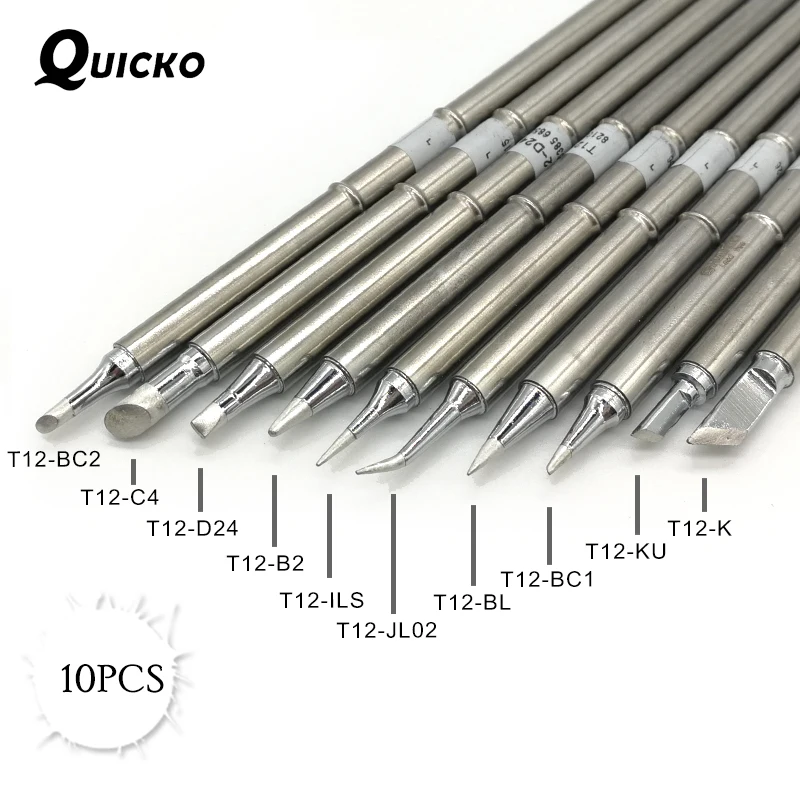 online 10 pçs set T12 B2 T12 D24 T12 C4 ILS JL02 KU K BC2 BL BC1 T12 series Solda Pontas De Ferro De Solda Estação de Retrabalho FX 951