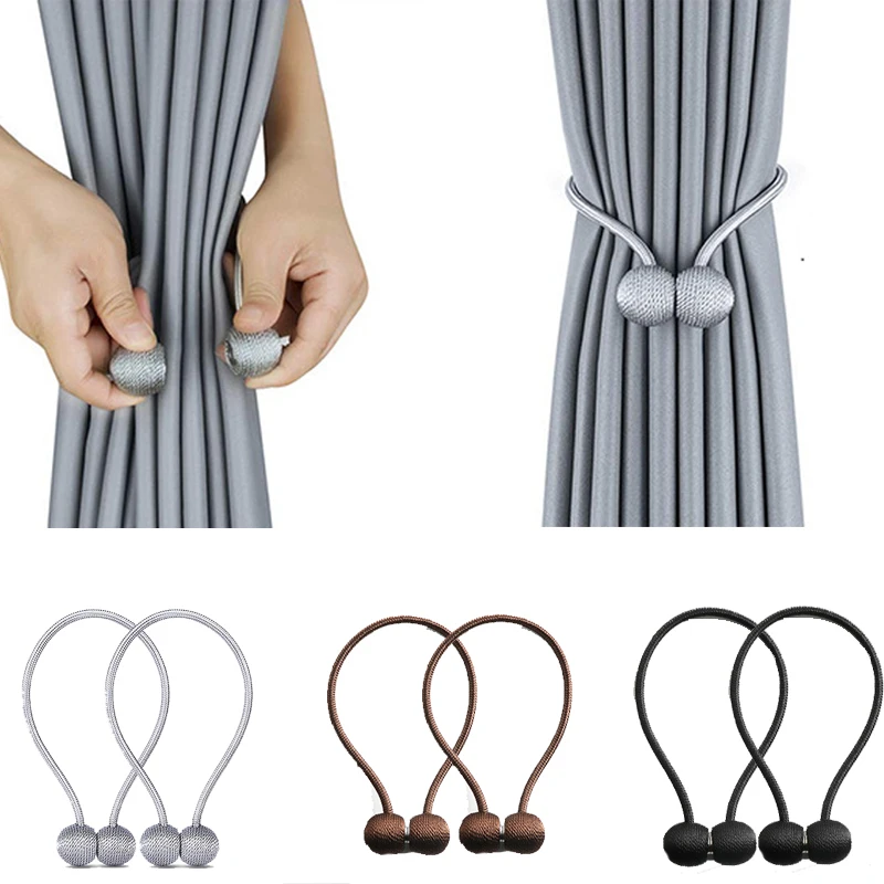 

Curtain Lace Tie Rope Curtain Hanging Ball Modern Minimalist Magnet Holder Curtain Buckle Strap Home Textile Accessories