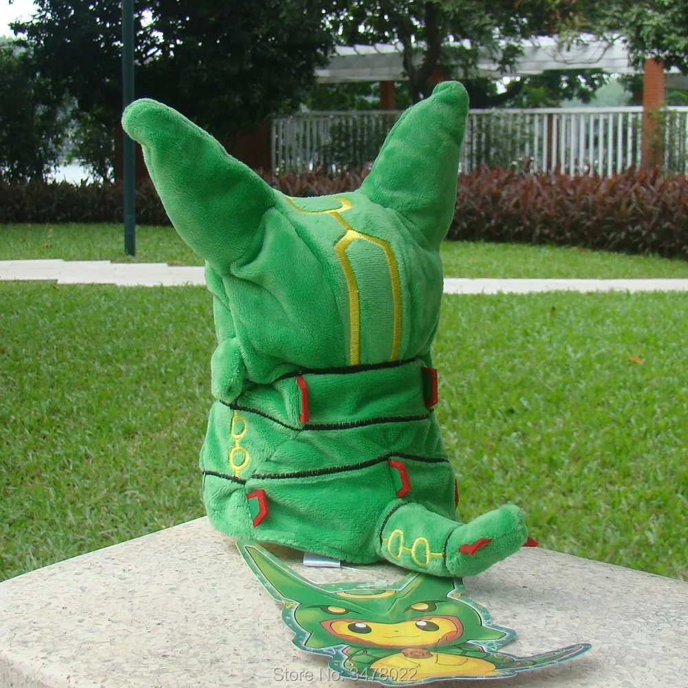 Аниме Пикачу с Rayquaza костюм плюшевая игрушка черный блестящий рыаказа Косплей